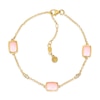 Thumbnail Image 1 of Le Vian® Cushion-Shaped Pink Opal and 0.04 CT. T.W. Nude Diamond™ Station Bracelet in 14K Honey Gold™
