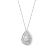 Thumbnail Image 1 of 1.50 CT. T.W. Pear-Shaped Certified Lab-Grown Diamond Double Swirl Frame Pendant in 10K White Gold (F/SI2)