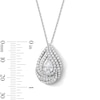 Thumbnail Image 3 of 1.50 CT. T.W. Pear-Shaped Certified Lab-Grown Diamond Double Swirl Frame Pendant in 10K White Gold (F/SI2)
