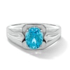 Thumbnail Image 1 of Limor Mindful Jewellery Oval Swiss Blue Topaz Ring in Sterling Silver
