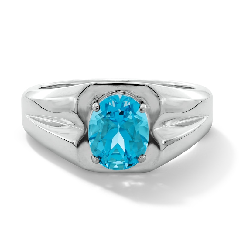Limor Mindful Jewellery Oval Swiss Blue Topaz Ring in Sterling Silver