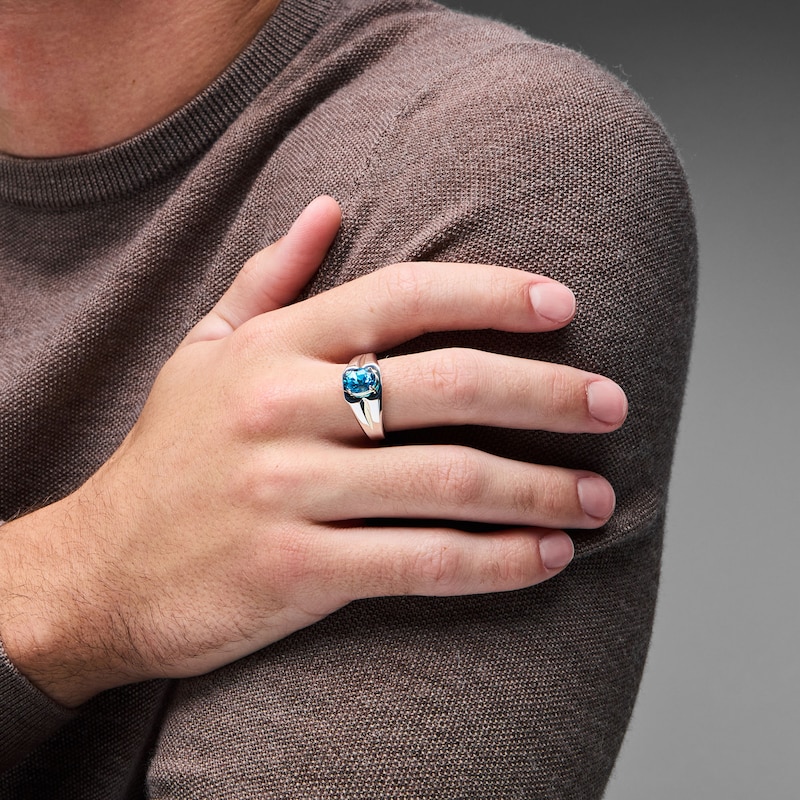 Limor Mindful Jewellery Oval Swiss Blue Topaz Ring Sterling Silver