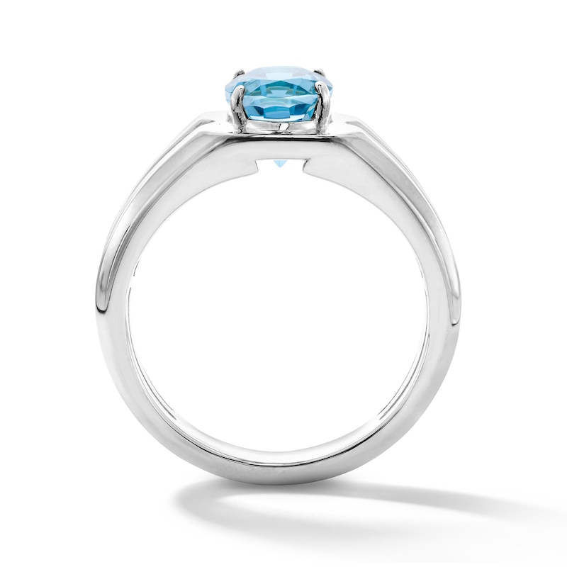 Main Image 2 of Limor Mindful Jewellery Oval Swiss Blue Topaz Ring in Sterling Silver