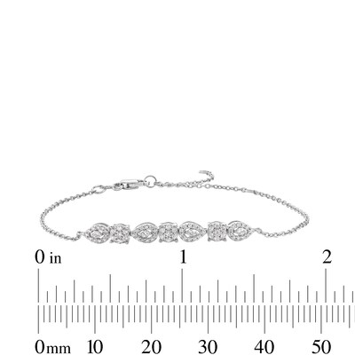 0.30 CT. T.W. Multi-Shaped Multi-Diamond Alternating Bracelet in Sterling Silver