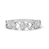 Thumbnail Image 1 of 0.25 CT. T.W. Heart-Shaped Multi-Diamond Alternating Ring in Sterling Silver
