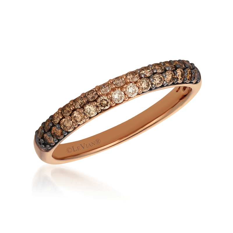 Main Image 1 of Le Vian® 0.45 CT. T.W. Chocolate Diamond® and Nude Diamond™ Pinched Band in 14K Strawberry Gold® - Size 7