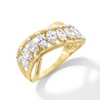 Thumbnail Image 2 of 1.50 CT. T.W. Marquise-Cut Certified Lab-Grown Diamond Nine Stone Crossover Ring in 10K Gold (F/SI2)