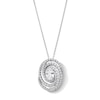 Thumbnail Image 1 of 1.50 CT. T.W. Oval Certified Lab-Grown Diamond Triple Swirl Frame Pendant in 10K White Gold (F/SI2)