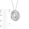 Thumbnail Image 3 of 1.50 CT. T.W. Oval Certified Lab-Grown Diamond Triple Swirl Frame Pendant in 10K White Gold (F/SI2)