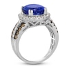 Thumbnail Image 2 of Le Vian® Oval Blueberry Tanzanite® and 0.95 CT. T.W. Diamond Frame Triple Row Ring in 14K Vanilla Gold® - Size 7