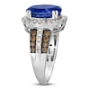 Thumbnail Image 3 of Le Vian® Oval Blueberry Tanzanite® and 0.95 CT. T.W. Diamond Frame Triple Row Ring in 14K Vanilla Gold® - Size 7