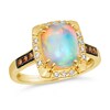 Thumbnail Image 1 of Le Vian® Cushion-Shaped Neopolitan Opal™ and 0.18 CT. T.W. Diamond Frame Ring in 14K Honey Gold™