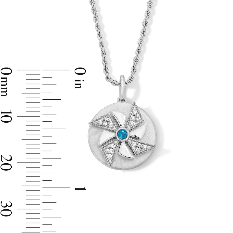 Main Image 3 of Limor Mindful Jewellery Elements Air London Blue Topaz and 0.04 CT. T.W. Diamond Pendant in Sterling Silver