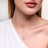 Thumbnail Image 2 of 0.145 CT. T.W. Multi-Diamond Double Teardrop Pendant in Sterling Silver