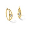 Thumbnail Image 1 of 0.45 CT. T.W. Pear-Shaped Certified Lab-Grown Diamond Solitaire Hoop Earrings in 10K Gold (F/SI2)