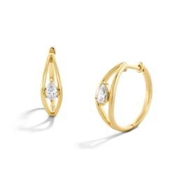0.45 CT. T.W. Pear-Shaped Certified Lab-Grown Diamond Solitaire Hoop Earrings in 10K Gold (F/SI2)