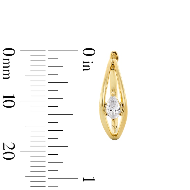 Main Image 2 of 0.45 CT. T.W. Pear-Shaped Certified Lab-Grown Diamond Solitaire Hoop Earrings in 10K Gold (F/SI2)