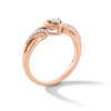 Thumbnail Image 2 of 0.10 CT. T.W. Diamond Heart Split Shank Promise Ring in Sterling Silver with 10K Rose Gold Plate