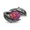 Thumbnail Image 4 of Enchanted Disney Villains Maleficent Purple Lab-Created Opal and 0.145 CT. T.W. Diamond Bypass Ring in Sterling Silver