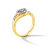 Thumbnail Image 3 of 0.20 CT. T.W. Heart-Shaped Multi-Diamond Frame Bypass Shank Promise Ring in Sterling Silver with 10K Gold Plate