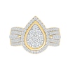 Thumbnail Image 3 of 1.23 CT. T.W. Pear-Shaped Multi-Diamond Frame Multi-Row Shank Bridal Set in 10K Gold