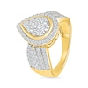 Thumbnail Image 4 of 1.23 CT. T.W. Pear-Shaped Multi-Diamond Frame Multi-Row Shank Bridal Set in 10K Gold