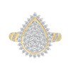 Thumbnail Image 3 of 1.23 CT. T.W. Pear-Shaped Multi-Diamond Sunburst Frame Bridal Set in 10K Gold