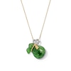 Thumbnail Image 1 of Jade and 0.10 CT. T.W. Diamond Money Bag Pendant in 14K Gold
