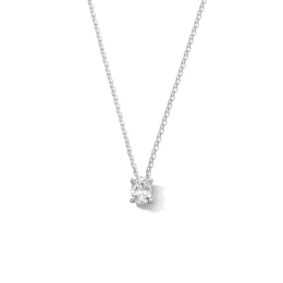 0.50 CT. Oval Certified Lab-Grown Diamond Solitaire Pendant in 14K White Gold (F/SI2)