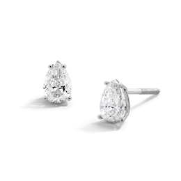 0.50 CT. T.W. Pear-Shaped Certified Lab-Grown Diamond Solitaire Stud Earrings in 14K White Gold (F/SI2)