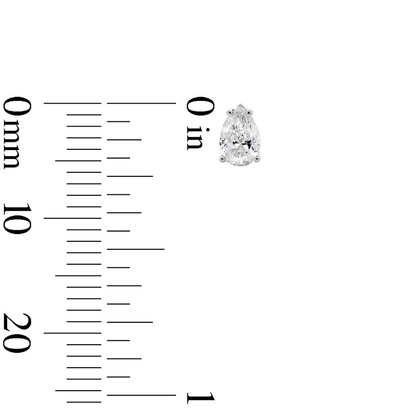 Main Image 2 of 0.50 CT. T.W. Pear-Shaped Certified Lab-Grown Diamond Solitaire Stud Earrings in 14K White Gold (F/SI2)