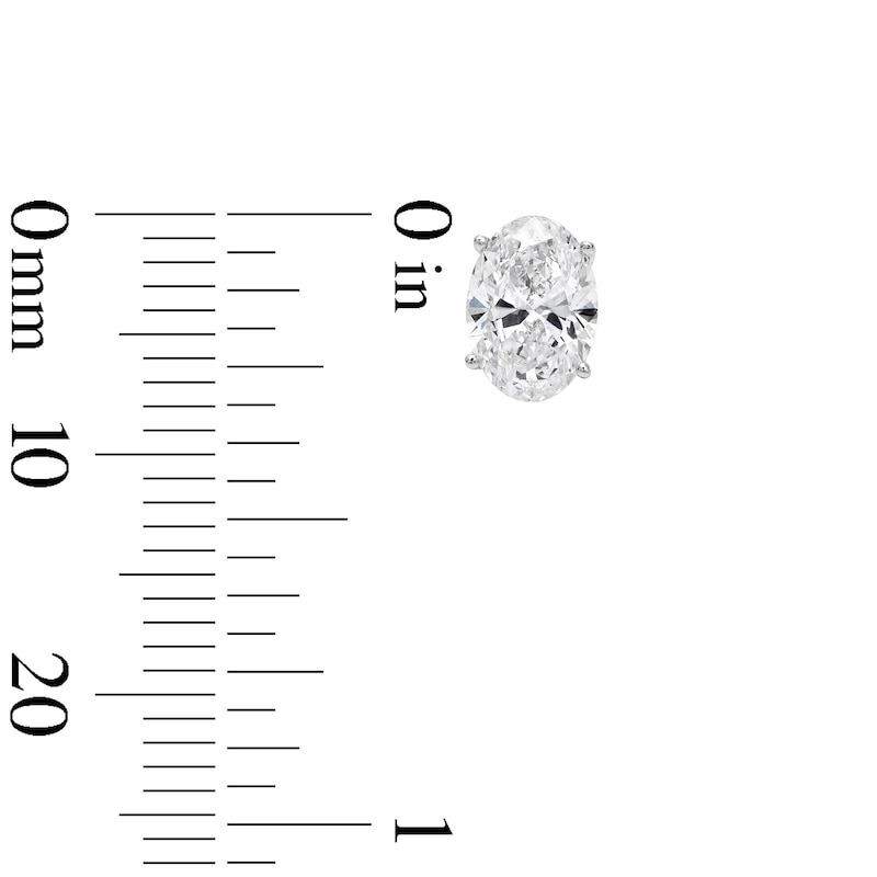 CT. T.W. Oval Certified Lab-Grown Diamond Solitaire Stud Earrings in 14K White Gold (F/SI2