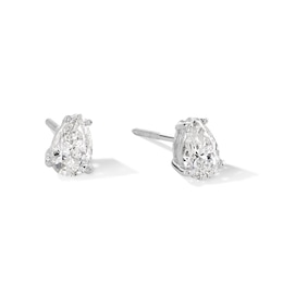 1.00 CT. T.W. Pear-Shaped Certified Lab-Grown Diamond Solitaire Stud Earrings in 14K White Gold (F/SI2)