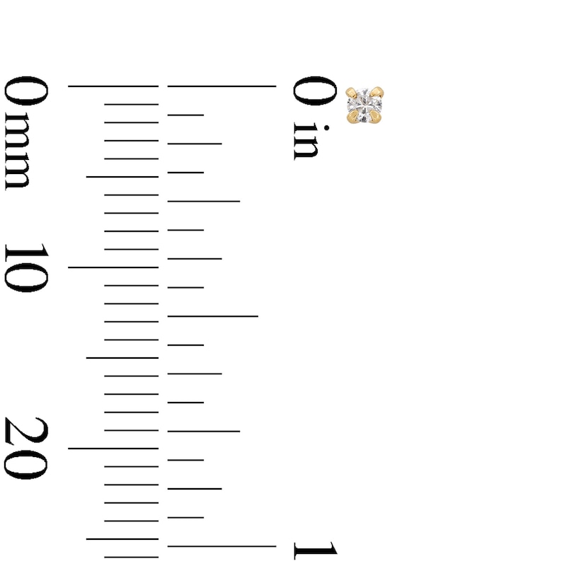 Main Image 2 of Diamond Accent Solitaire Single Cartilage Stud Earring in Hollow 14K Gold