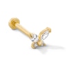 Thumbnail Image 1 of Marquise and Round Cubic Zirconia Butterfly Single Cartilage Stud Earring in Hollow 14K Gold