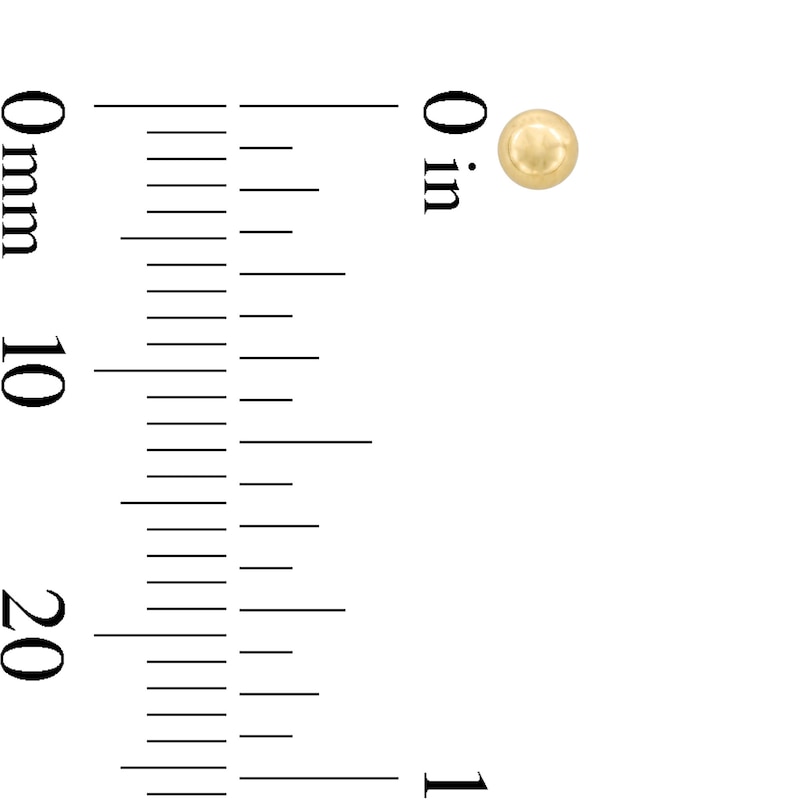 Main Image 2 of Polished Ball Single Cartilage Stud Earring in Hollow 14K Gold