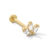 Thumbnail Image 1 of Marquise-Cut Cubic Zirconia Flower Single Cartilage Stud Earring in Hollow 14K Gold