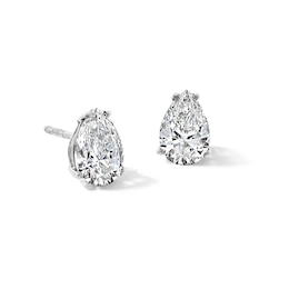 2.00 CT. T.W. Pear-Shaped Certified Lab-Grown Diamond Solitaire Stud Earrings in 14K White Gold (F/SI2)