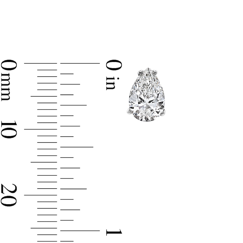 Main Image 3 of 2.00 CT. T.W. Pear-Shaped Certified Lab-Grown Diamond Solitaire Stud Earrings in 14K White Gold (F/SI2)