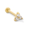 Thumbnail Image 1 of 0.06 CT. T.W. Diamond Trio Single Cartilage Stud Earring in Hollow 14K Gold