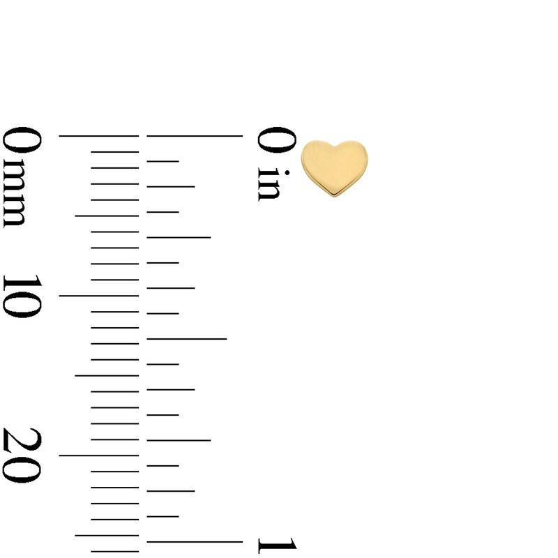 Main Image 2 of Polished Heart Single Cartilage Stud Earring in Hollow 14K Gold
