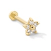 Thumbnail Image 1 of 0.05 CT. T.W. Diamond Flower Single Cartilage Stud Earring in Hollow 14K Gold
