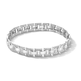 1.45 CT. T.W. Certified Lab-Grown Diamond Triple Row Link Bracelet in Sterling Silver (F/SI2) - 8.5”
