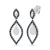 Thumbnail Image 2 of 0.45 CT. T.W. Black and White Diamond Marquise Drop Dangle Earrings in Sterling Silver