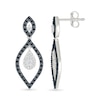 Thumbnail Image 3 of 0.45 CT. T.W. Black and White Diamond Marquise Drop Dangle Earrings in Sterling Silver