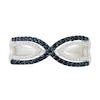Thumbnail Image 2 of 0.29 CT. T.W. Black and White Diamond Infinity Open Shank Ring in Sterling Silver