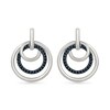Thumbnail Image 1 of 0.18 CT. T.W. Black Diamond Triple Circle Drop Earrings in Sterling Silver