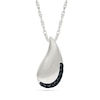 Thumbnail Image 1 of 0.04 CT. T.W. Black Diamond Teardrop Pendant in Sterling Silver