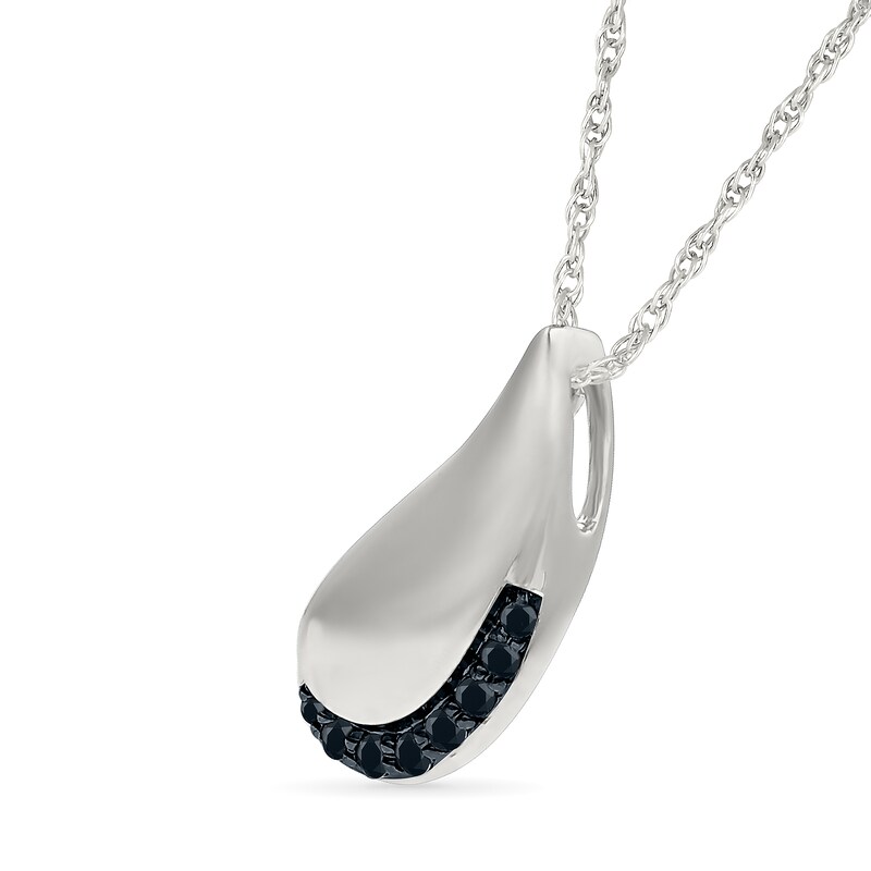 0.04 CT. T.W. Black Diamond Teardrop Pendant in Sterling Silver
