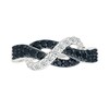 Thumbnail Image 2 of 0.45 CT. T.W. Black and White Diamond Infinity Knot Ring in Sterling Silver